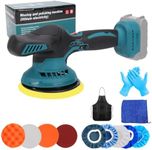 Cordless Buffer Polisher Compatible with Makita 18V Battery, 6 inch Car Polisher with 12 PCS Attachments, 2500-5000RPM 6 Variable Speed, Polishing Machines for Auto Detailing/Polishing (No Battery)