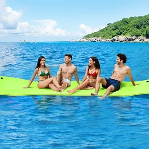 WARMOUNTS Floating Water Pad for 4 Person, 13 x 5 FT Tear-Resistant 3-Layer XPE Foam Floating Mat Recreation & Relaxing for Lake Pool River Ocean Boats Outdoor Water Activities