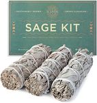 Handcrafted 4 Inch White Sage Sticks - Fresh, Natural California Sage Smudge Sticks with Instructions & Blessings - Wand Sage for Cleansing House Negative Energy & Other Smudging Rituals