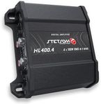 Stetsom HL 400x4 2 Ohms - Compact Digital 4 Channel Amplifier, 400W RMS 400x4, Full Range, High Input, Bass Boost Gain + 14db (Variable Adjustment 30-75hz), Multichannel, Digital Sound, Crossover