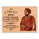 GFTBX Goodbye Gift For Colleagues or Boss - Personalized Engraved Wooden Photo Frame With Photo Customized Gifts For Office Colleague (9x7 Inches, Wood)