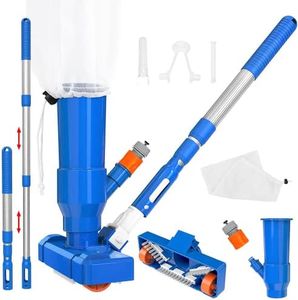 Pool Vacuum,Pool Cleaning Kit,Hot Tub Cleaning Kit,Swimming Pool Vacuum,Hot Tub Vacuum with Fine Mesh Bag,Thick Aluminum Pole,Portable Head with Scrubbing Brush,Spa Vacuum for Hot Tubs
