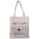 BDPWSS Funny Bowling Lover Gifts Bowling Ball Tote Bag That's Some Bowlshit Bag For Bowling Team Bowling Coach Player Gift (Some bowl TGCA)