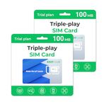 (2 Pack) EIOTCLUB Triple Play Data SIM Card -Support USA 4G Coverage Network for Cellular Security Camera Hunting Camera 4G Router (No Phone Number, 3 in 1 Size)