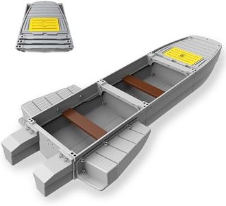 Artigree Fishing Boat, Folding Pontoon Boat, Fits in SUV Trunk – Portable Modular Kayak, Seats 4-6, Motor-Ready, Sturdier Than Inflatable Boats – Ideal for Lure Fishing, Water Outing (Pro Max, Gray)