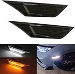 Civic LED Side Marker Lights For 2016-2021 Honda Civic Sedan Coupe Hatchback Smoked Lens Sidemarker Amber LED Turn Signal/White LED Running/Position/Parking Lights OEM#H02551127N