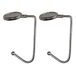 kwmobile Purse Hooks for Table - Set of 2 Metal Handbag Hook Holder Hand Bag Hanger for Tables, Desks, Black