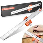 Carpenter Square Tool, Preciva Combination Square 12 Inch/300mm, 45 90 degrees Stainstainless Steel Angle Ruler Slider Ruler, Engineer Set Square Carpentry Measuring Tool for Woodworking, Marking