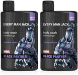 Every Man Jack Body Wash - Marvel Black Panther | 13.5-fl oz Twin Pack - 2 Bottles Included | Naturally Derived, Parabens-free, Pthalate-free, Dye-free, and Certified Cruelty Free