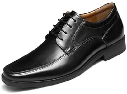 Dockorio Mens Leather Formal Oxford Lace up Dress Shoes, Black, 10.5 Narrow