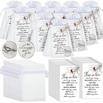 150 Pcs Cardinal Memorial Angel Sign Coins Set Include Cardinal Funeral Pocket Token Cardinal Sign Poem Cards and White Organza Bags for Angel Charms Wedding Funeral Memory Presents Family Friends