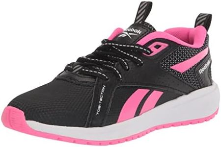 Reebok Girls Durable XT Running Shoe, Black/Atomic Pink/White, 11 Little Kid