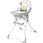 LIVINGbasics Eat & Grow Convertible Baby High Chair, with 5 Point Safety Belt, 2 Removable Tray, Simple Fold Highchair