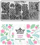 PUEEN Nail Art Stamping Plate - Secret Garden 02 - Theme Park Collection 125x65mm Unique Nailart Polish Stamping Manicure Image Plates Accessories Kit - BH000858, stainless steel