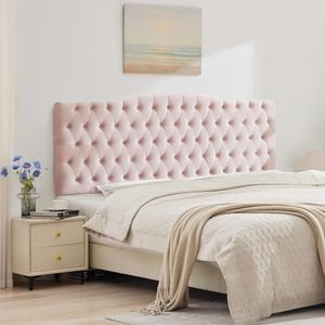 Iroomy Upholstered High Queen Headboard, Button Diamond Tufted Headboard with Adjustable Height and Solid Wood Leg, Linen Fabric Padded Headboards for Queen Size Bed, Mordern Head Board, Pink