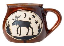 Cape Shore Handcrafted Bean Pot Stoneware 16oz Mug, Multiple Styles Available (Moose)