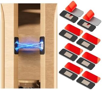 8 Pack Black Magnetic Door Catch, Ultra Thin Cabinet Door Magnets, Adhesive Drawer Magnets to Stay Closed, Stainless Steel Cabinet Latch Easy to Install with Double Sided Tape