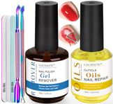 LOUINSTIC Gel Polish Remover, Gel Nail Remover &Cuticle Oil for Nails