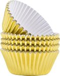 LYSAIMG 100Pcs Gold Foil Cupcake Liners, Heatproof Cup Liners for Baking Muffin, Cupcakes, Desserts