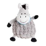 Petface Farmyard Buddies Dumpy Donkey Plush Dog Toy, Grey