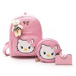 ShopyVid Leather Girls 3 Pcs Mini Backpack Sling & Pouch Set For Women's/Rakhi Gifts For Sister/Rakshabandhan Gift For Sister, Pink