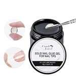 Candy Lover Solid Nail Glue Gel, Soild Gel Nail Glue for Press On Nails, Nail Tips and Acrylic Nails 15g Solid Nail Glue Long-Lasting Strong Adhesion Solid Gel Nail Art DIY Home, Need U V Light Cured