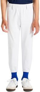 DEVOROPA 2T/3T/4T/5T to Youth Boys Utility Baseball Pants Toddler Kids Girls Elastic Bottom Pants Pull on Knicker Fit White 6Years