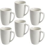 homEdge Porcelain Mug Set, 480 ml / 16 Ounces Cup for Tea, Latte, Mocha, Hot Chocolate, Set of 6, White