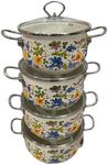 Casserole Set. 8 pieces set of Enam