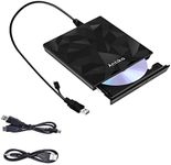 Antika External CD DVD Drive TypeC USB 3.0 Extended Cable Power Line Portable DVD Player CD/DVD +/-RW Burner Reader for Laptop Desktop PC Apple Mac Macbook Pro Windows 11/10/8/7 / XP Linux OS