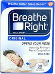 Breathe Right Original Large Tan Nasal Strips, 30 Count (Pack of 3)