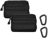 2 Pack Water-Resistant Tactical Pouch molle Belt Pouch Molle EDC Pouch Tactical Belt Pouch (Black)