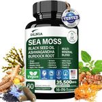 16-in-1 Organic Sea Moss 17500mg Ashwagandha 5000mg Black Seed Oil 4000mg Turmeric 5000mg Bladderwrack Burdock, Vitamin C & D3 with Elderberry Manuka Dandelion Yellow Dock for Full-Body Wellness