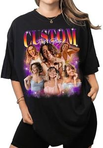 Custom Your Own Bootleg Rap Tee Shirts, Custom Vintage Graphic Tshirt for Men Women, Custom Girlfriend Face Shirt, Girlfriend Tshirt for Boyfriend, Customized Shirts with Picture