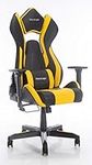 ViscoLogic Cayenne M3 Sports Style Large Ergonomic Reclining Gaming Chair for Adults, Video Game, Racing, PC Computer Office Desk High Back Swivel Chair, Adjustable Height, 2D Armrest, Black & Yellow