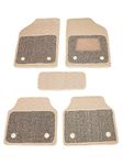 CARNEST Universal Car Foot Mats Compatible with Ford Fiesta Non Slip 7D Luxuy Leather Car Floor Mats (Beige)