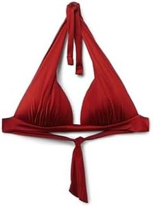 CALZEDONIA Shiny Satin Graduated Padding Triangle Swimsuit Top Red XL