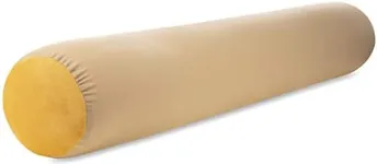 Straight Body Pillow, Full Size Premium Microbead,Side Sleeping / Maternity Pregnant Women, Supportive ,Fluffy, Breathable, Cooling, 85/15 spandex/nylon Silky Feel Anti-Aging - 48 X 8 - Barely Beige