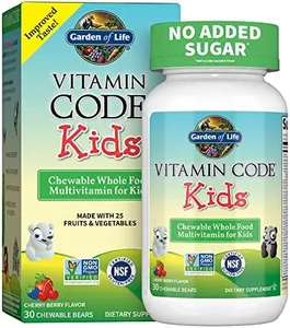 Garden of Life Vegetarian Multivitamin Supplement for Kids - Vitamin Code Kids Chewable Raw Whole Food Vitamin with Probiotics, 30 Chewable Bears