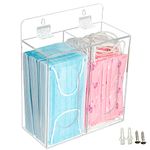 Heyrelda Acrylic Face Mask and Glove Dispenser Storage Box Holder with Lid,Disposable Hairnet & Shoe Cover Dispenser, Bouffant Cap Dispenser, Can Hang on The Wall and Stand on The Table, Clear