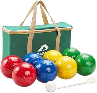 ApudArmis 90mm Bocce Balls Set, Lighter Outdoor Bocce Game for Backyard/Lawn/Beach - Set of 8 Soft PE Balls & 1 Pallino & Nylon Carrying Case & Measuring Tape for Kids Teens Beginners