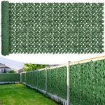 LOOBANI Artificial Ivy Privacy Fence Screen Outdoor, 40"x120" UV-Anti-Faux Greenery Backdrop Artificial Ivy Vine Leaves Hedge Fence Panel for Patio, Balcony, Garden, Backyard Greenery Wall Decor