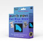 Purrdy Paws 40 Pack Soft Nail Caps for Cat Claws Blue Glow in The Dark Kitten