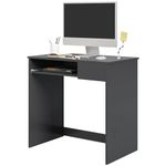 HOMCOM Compact Computer Table with Keyboard Tray Drawer Study Office Working Writing Desk, Grey