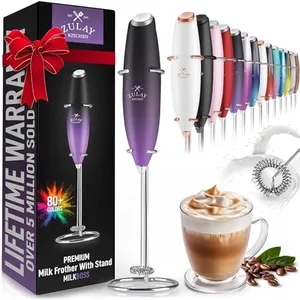 Zulay Kitchen Powerful Milk Frother Wand - Ultra Fast Handheld Drink Mixer - Electric Whisk Foam Maker for Coffee, Lattes, Cappuccino, Frappe, Matcha & Coffee Creamer - Milk Boss Galaxy