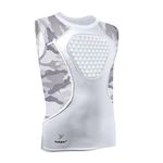 Youper Adult Padded Chest Protector Shirt, Heart-Guard/Sternum Protection for Baseball, Football, Lacrosse & Goalies (Medium, White/Camo)