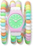 Swatch Women Dress Pink Watch Plastic Quartz Caramellissima S