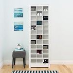 Prepac Elegant White Shoe Storage Cabinet, Space-Saving Solution with Cubbies for 36 Pairs, 13"D x 23.5" W x 72.5" H