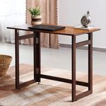 Dawn Riser Teakwood Foldable Laptop Table-Computer,Pc,Study,Writing Folding Desk Home&Office-Space Saving,Easy Storage,Sleek Design-Dawnriser-Walnut Finish,Solid Wood Diy Model