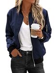 Zeagoo Women Bomber Jacket Lightweight Jacket Zip Up Coat Casual Bomber Jacket